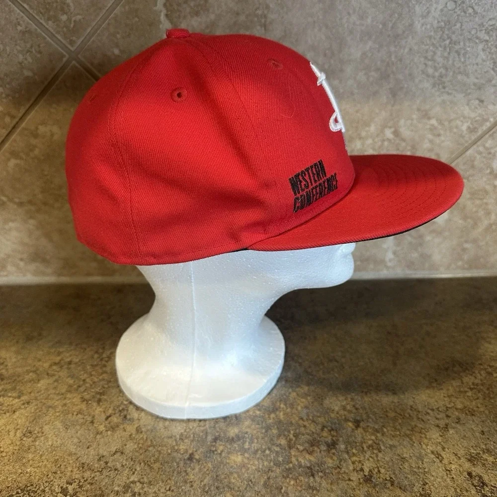 NBA Houston Rockets Red New Era 59FIFTY 5950 Fitted Cap‎ sz 7 3/8 Grey UV EUC